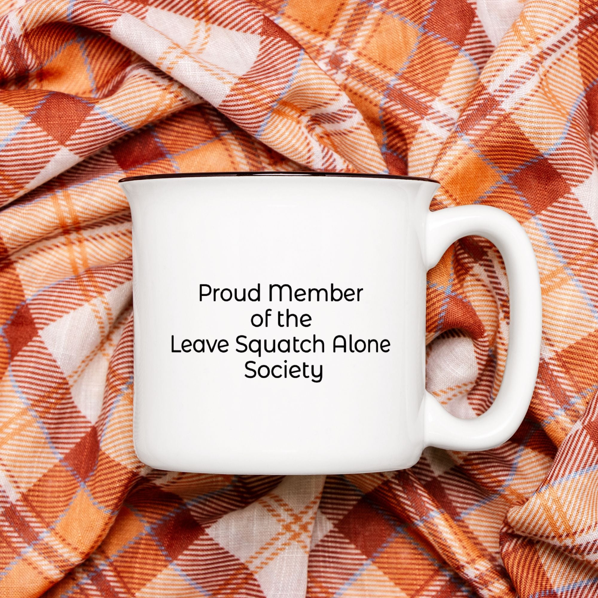 Leave Sqautch Alone Ceramic Camping Mug