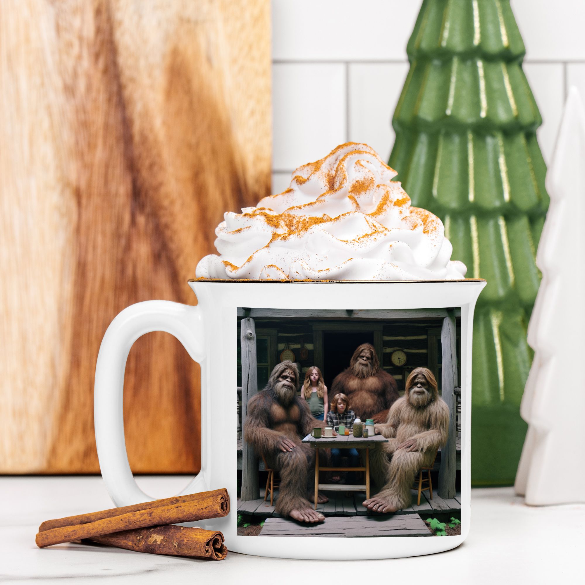 Squatch California Family Ceramic Camp Mug White 13oz