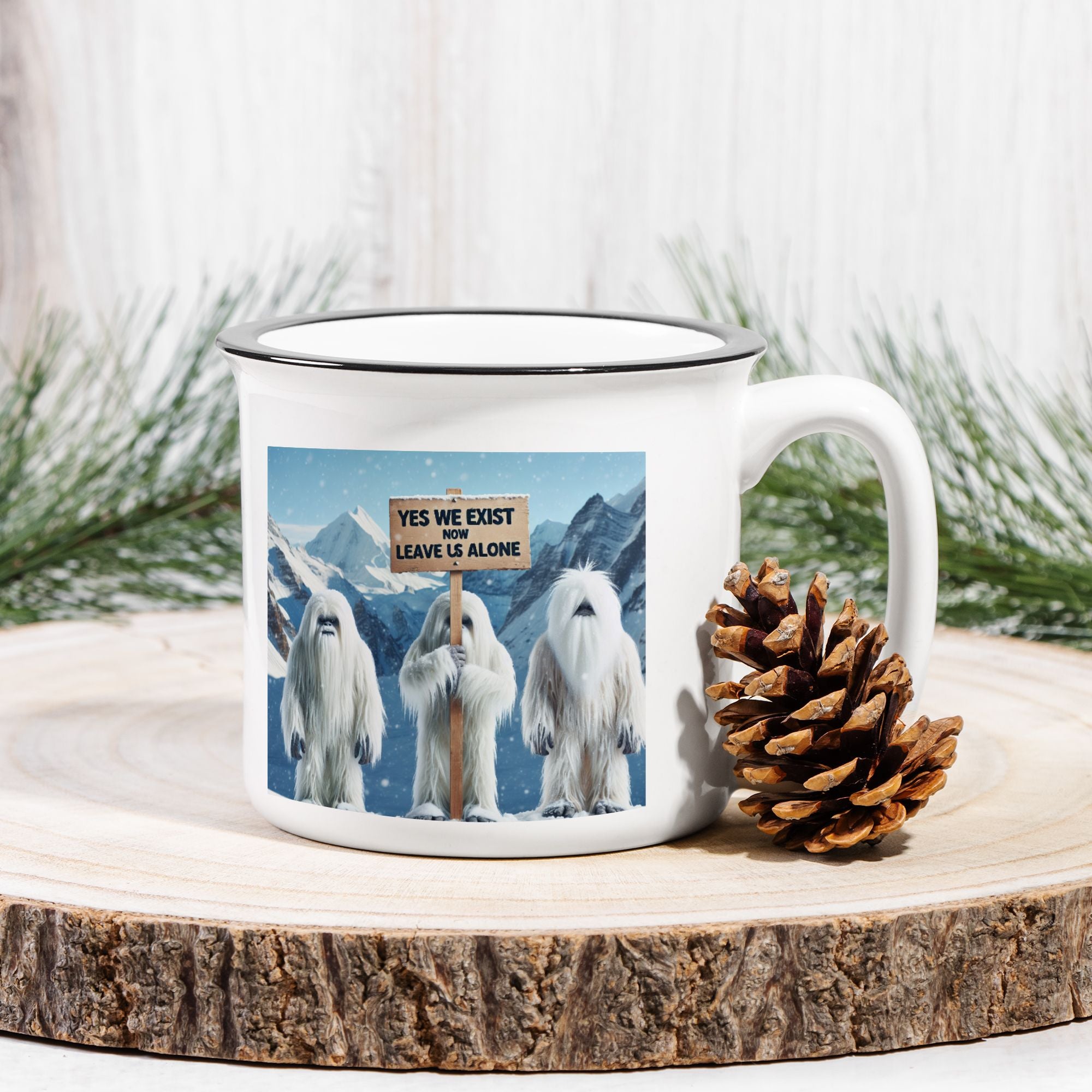 Yeties Leave Us alone Camping Mug