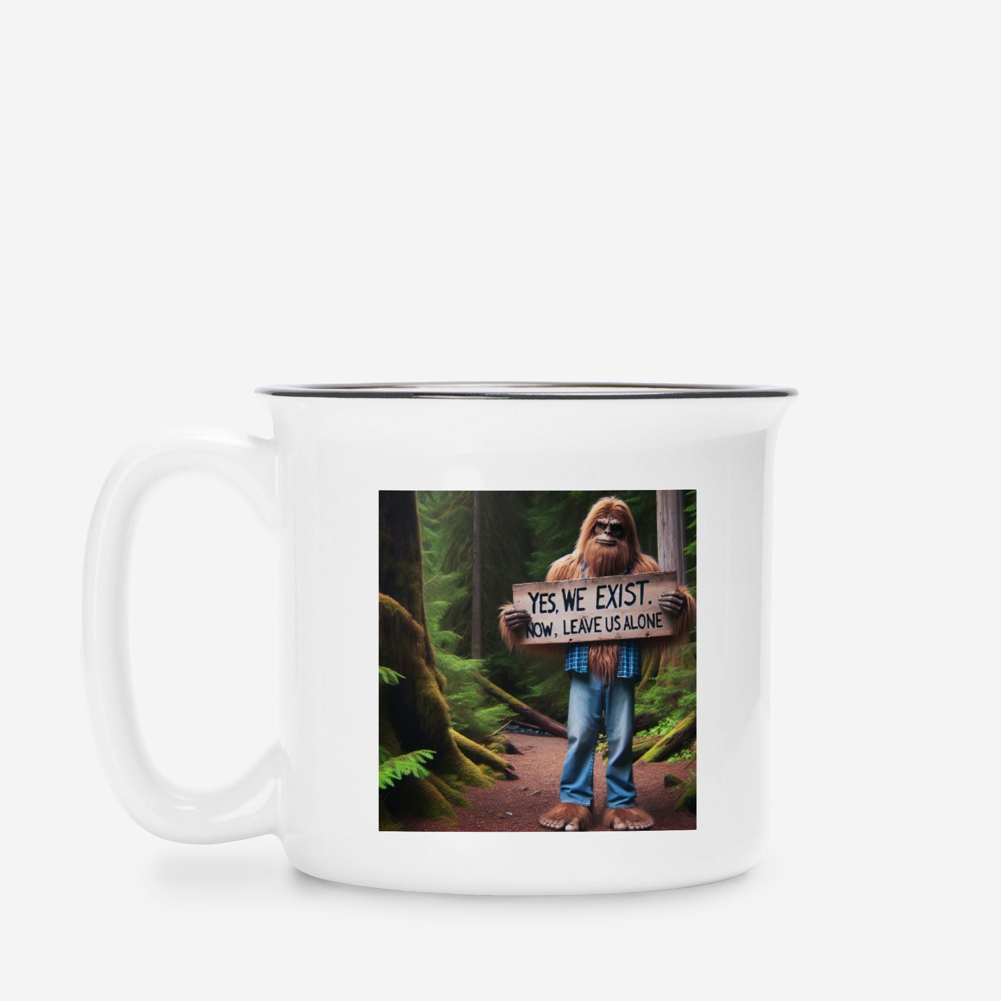 Leave Sqautch Alone Ceramic Camping Mug