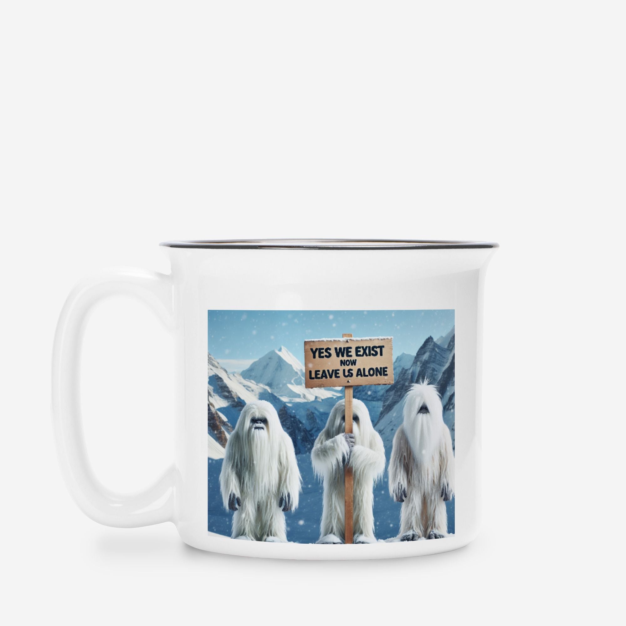 Yeties Leave Us alone Camping Mug